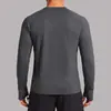 Camiseta interior base transpirable elástica para hombre, amigable con la piel, de manga larga, absorbente de humedad, para deportes al aire libre, correr, senderismo, fitness, casual