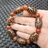Pulsera de ágata de Xizang con cuentas una, dos, tres, cuatro, cinco, seis, nueve ojos colmillo de tigre Ruyi joyería pulsera de jade luantong