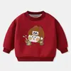 Nuevo Suéter de Felpa Otoño e Invierno para Niños Niñas Algodón Camiseta Base Cálida Moda Coreana Top Grueso de una Pieza