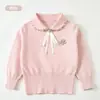 Nuevo suéter de comercio exterior para niñas con dulce cuello de cuentas y diseño floral, suéter elegante y cómodo para niñas