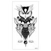 Adesivo de Tatuagem Pequeno Completo Braço Meio Braço Flor Preto e Branco Caveira Pintada Esboço de Flor Conjunto de Adesivos de Tatuagem Impermeáveis Duradouros