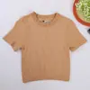 Camiseta de Cuello Redondo Nueva Transfronteriza Amazon Yoga Deportes Manga Corta Algodón con Hilo Primavera y Verano Suéter Top de Manga Corta