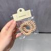 2 piezas ~ banda para el pelo de tela color marrón leche tipo cable de teléfono Cuerda para el pelo de temperamento simple Cuerda para atar el pelo Banda de goma popular en internet Cubierta de cuero