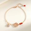 Pulsera de Elefante Auspicioso de Nuevo Estilo para Mujer, Diseño Nicho Vintage, Joyería Año del Zodíaco Año Nuevo, Pulsera de Ágata China de Moda, Plata Esterlina 925
