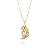 Colección de collares de vida marina para mujer cobre con incrustaciones de circonio chapado en oro real colgante estrella de mar delfín pez dorado cadena clavicular collar femenino