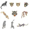 Moda Retro Europea y Americana Broche de Tigre Año Zodiacal del Tigre Pin Conmemorativo de Aleación de Diamante Unisex Corsage Decorativo