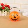 En stock Decoración de linterna de calabaza de Halloween Linterna de Halloween cubo de calabaza portátil cubo vacío sin lámpara cubo de calabaza accesorios decoración