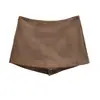 Falda Midi de Gamuza Color Café Estilo Chica Picante Francesa para Mujer Otoño 2026 Cintura Alta Adelgazante Abertura Lateral Ceñida a la Cadera Falda Corta Pantalones