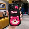 Para Carcasa de Teléfono Voice NOTE40 Lindo Oso de Fresa Dulce INFINIX HOT30 Dibujo Animado Tridimensional para Mujer