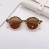 Gafas de Sol Infantiles con Bloques de Color Estilo Coreano Moda Fresca Gafas con Montura Redonda para Bebé Elemento de Estampado de Leopardo para Niños y Niñas