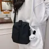Bolsa pequena fofa para mulheres, modelo novo para meninas e estudantes, bolsa transversal portátil de grande capacidade, bolsa transparente estilo boneca soft da moda para meninas