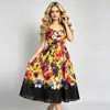 2026 Nuevo Estilo Posicionamiento Transfronterizo Estampado Retro Bandeau Tridimensional Vestido de Tirantes Cintura Elástica Falda de Cintura Alta en la Espalda