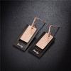 Nuevos pendientes geométricos rectangulares de acero de titanio mate de dos colores pendientes mate exagerados para mujer adornos de oro rosa fabricantes