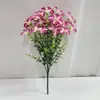 Eucalipto Transfronteiriço, Grama de Primavera, Violeta, Camélia, Ipomeia, Lavanda Flores Artificiais de Plástico para Decoração de Canteiros e Enfeites de Interior