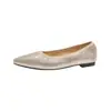 Zapatos Planos Dorados de Punta con Pedrería para Mujer, Ligeros y Elegantes, Mocasines de Deslizamiento con Suela Suave, Zapatos Planos Pequeños Estilo Francés