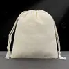Bolsas de Algodón con Cordón en Color Natural, Venta al por Mayor, Se Pueden Imprimir con Logo, Transpirables, para Medicina Herbal, Gasa, Bolsas de Algodón Puro con Cordón