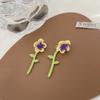 Novos Brincos de Prata S925 Flor Fresca de Verão Doce Nicho Versátil Pequenos Brincos Fofos para Mulheres B356