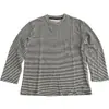 Camiseta listrada de manga longa estilo preguiçoso para mulheres, nova coleção de outono, solta, gola redonda, versátil, afina a silhueta, top básico