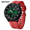Reloj electrónico de marca Sanda, de moda juvenil, con múltiples combinaciones, despertador luminoso, reloj electrónico para estudiantes varones.