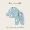[Quedarse en Casa el Fin de Semana] Ropa Infantil Dudu Conjunto de Ropa de Casa para Niños Nuevo Estilo Invierno Pijama Engrosado para Niñas Ropa de Invierno
