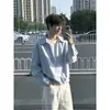 Camisa a rayas de dos piezas falsas manga larga para hombre y mujer primavera tacto de alta gama dobladillo elástico camisa estilo americano para pareja prenda exterior en capas