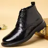 Botas de Cuero para Hombre de Caña Alta Estilo Martin Invierno Cálidas Transpirables con Cordones Suela Gruesa Calzado de Cuero de Caña Media Casual de Negocios Botas de Cuero para Hombre