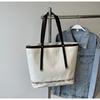 Bolsa de Lona Simples Feminina Grande Capacidade Outono e Inverno Nova Moda Bolsa de Ombro Textiva Escola Saída Comutador Bolsa Tote