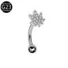 Stud para Ceja Modelo Nuevo G23 Transfronterizo con Rosca Interna con Circonita Incrustada Abeja Hoja de Arce Estrella de Ocho Puntas F136 Aleación de Titanio Stud para Ceja