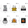 Broche de Metal com Impressão UV Desenho de Gato Engraçado Slogan em Inglês Meme da Internet Autodepreciativo Pequeno Presente