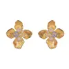 Pendientes de Perla en Forma de Pétalo de Oro de 18 Quilates Personalizados Exagerados Transfronterizos Europeos y Americanos, Elegantes y Lujosos con Diseño Único, Venta al por Mayor