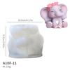 Molde de Silicone Vela Elefante Casal Grande 3D Presente Manual DIY Decoração Boneco Elefante Casa Carro