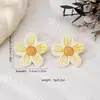 Brincos de Botão Florais Coloridos Simples Retrô Moda Coreana Pequenos Frescos para Mulheres em Férias