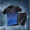 Conjunto Esportivo Masculino Roupas de Fitness Secagem Rápida Verão Seda de Gelo Manga Curta Shorts Camiseta Basquete Futebol Corrida Roupa Esportiva