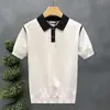 Camisa Polo Tricô Camiseta de Manga Curta Masculina Gola Polo com Linhas Tridimensionais Estilo Old Money Verão Fábrica Atacadista Transfronteiriça