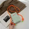 Nova bolsa pequena transversal transfronteiriça 2025, bolsa de compras para celular com xadrez fresco estilo coreano, bolsa de ombro versátil doce e cool para meninas