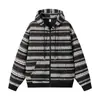 Ropa ACU para Hombre Cardigan de Rayas de Nubes Coloridas con Contraste Sudadera con Capucha para Hombre, Nuevo Producto Otoño/Invierno 2026, Chaqueta Casual Personalizada de Rayas