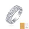 Anillo Trendy de Lujo Ligero de Plata S925 con Moissanita Anillo para Mujer Transfronterizo al por Mayor Anillo Multicapa que no se Desvanece Diseño de Nicho