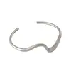 115 Pulsera Irregular Estilo Coreano Ins Simple Moda Nicho Diseño Ondulado Brillante Pulsera de Plata de Ley S925 para Mujer
