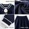 Estilo Otoño e Invierno Ropa de Punto para Niña Estilo Academia Top Falda Plisada Conjunto de Dos Piezas Elegante para Bebé Niña Conjunto Coreano a la Moda