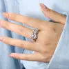Atacado Comércio Exterior Novo Anel de Coroa Cravejado de Diamantes Cruz Border Hot-Selling Anel de Renda Vazada Luxuoso para Mulheres