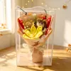 Novo buquê de tulipas de crochê feito à mão, boneca de crochê criativa, flores artificiais, presente para o Dia dos Professores para professoras