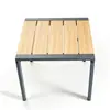 Sofá de patio exterior de cuatro piezas con estructura de hierro, mesa de madera plástica con reposabrazos, sofá impermeable, silla giratoria para balcón