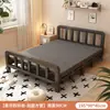 Cama plegable cama individual adulto simple 1.2 metros hogar cama pequeña 1.5 metros doble cama engrosada dormitorio tablero duro cama de arte en hierro