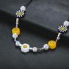 Collar de margaritas de Duan Yien, pulsera con girasol, perla, antiguerra, con carita sonriente, collar de acero de titanio, estilo hip hop.