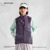 Colete de Cor Color Block de Secagem Rápida com Gola Alta para Homens, Colete Casual para Esportes ao Ar Livre Estilo Montanha com Capuz Removível
