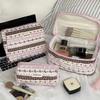 Nueva Bolsa de Almacenamiento de Gato Estilo Fair Isle Bolsa de Cosméticos para Mujer de Gran Capacidad para Viajes Salidas Bolsa de Almacenamiento de Cosméticos Neceser