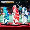 Trofeos de cristal hechos a medida para competiciones de bádminton, premios y recuerdos personalizados para campeones de eventos deportivos individuales y de dobles