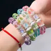 Pulsera Cuadrada de Cristal Estilo Xiaohongshu al por Mayor Joyería de Mano de Vidrio con Cuentas Hecha a Mano Pulseras Populares para Estudiantes en Lugares Turísticos