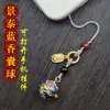 Colgante de Bolita de Sachet Azul Tailandés de Paisaje Antiguo Hueco Que Se Puede Abrir para Guardar Pastillas de Incienso Colgante para Teléfono Móvil Cordón Fabricante Venta al por Mayor