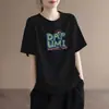 Camiseta Feminina de Manga Curta para Exportação, Nova de Verão 2026 Estilo Coreano Fino Corte Solto Tamanho Grande Versátil Tendência Jovem Top